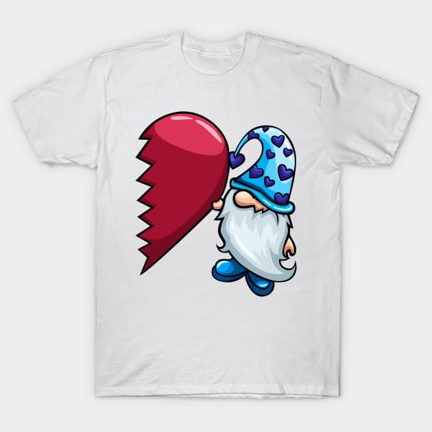 Gnome Valentines (blue) T-Shirt by RCM Graphix